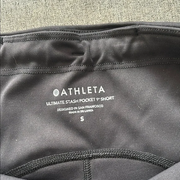 NWT Athleta Black Bike Shorts High-Waisted Stretch - Picture 2 of 4